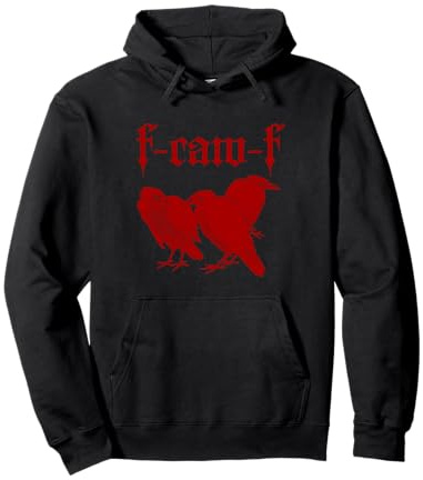 F-CAW-F (Raven Crow Graphic) Pullover Hoodie