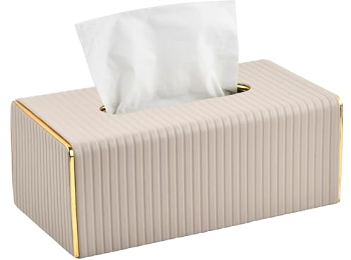 Ecofocet Leder Taschentücher Box, Kosmetiktücherbox, Rechteckig Taschentuchspender Halter, Kosmetiktücher Taschentücher Boxes, Serviette Tissue Box Holder für Esszimmer Kommode Badezimmer