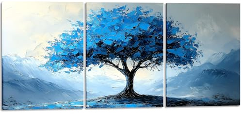 YWQQ Quadri Moderni Albero della Vita - Set di 3 Stampe su Tela con Cornice - Stampa Moderna per Soggiorno, Camera, Corridoio e Bar - 30x40 cm