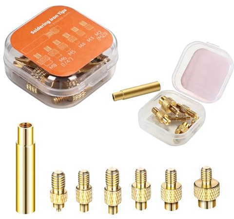 Ouitble Lötspitzen Einschmelzhilfe 7 Stück 3D Druck Universal 936 Lötkolbenspitzen M2 2.5 M3 M4 M5 M6 M8 Gewindeeinsatz Einpressmuttern für 3D-Druckprojekte