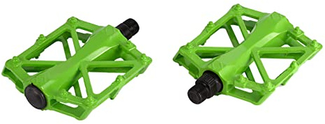 TOPINCN Pedales de Bicicleta de Aluminio Duraderos, Plataforma Antideslizante, Pedales de Ciclismo para Carreras de Carretera, 1 par de Jaula de Aluminio de Colores Brillantes (Green)