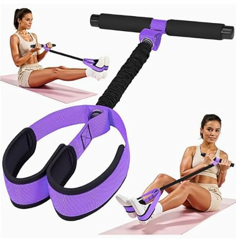 Pedal Widerstandsband mit Griffen – Multifunktions Bauchtrainer, Fußpedal Widerstandsband für Bauch, Arme, Beine, Po, Heimtraining, Krafttraining, Yoga