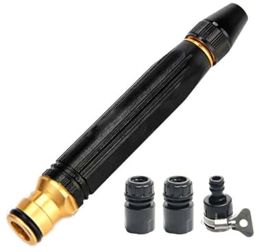 Heavy Duty Adjustable Twist Hose Nozzle Jet Sweeper Nozzle, Boquilla de manguera de jardín de alta presión, patrones de pulverización ajustables de mano, boquilla de presión de manguera de agua