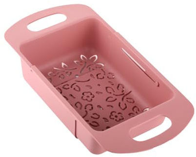MAGICLULU Cestello Scolapasta per e Verdura, Design Creativo e Pratico Multiuso in Pp Rosa per Lavello Cucina per Lavello e Piano di Lavoro