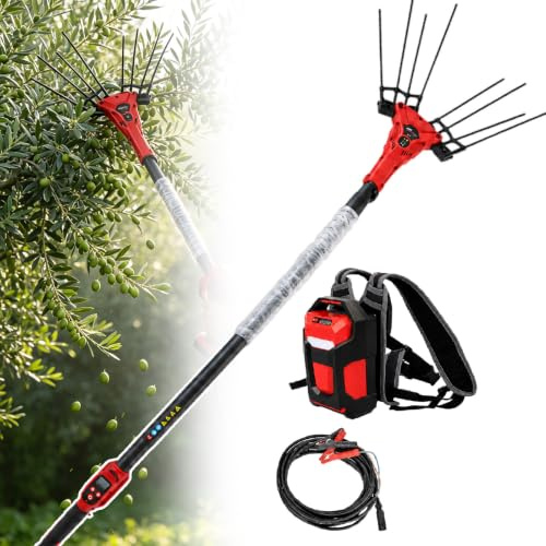 Sushangmao Abbacchiatore Elettrico per Olive, Pettine Elettrico per La Raccolta delle Olive, Macchina Raccogli Olive 250 W/600 W con Asta Telescopica 2 M–3 M per Olive 600w