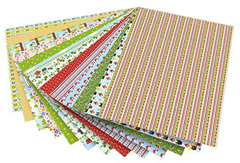 folia 47109 - Motivkarton Garten sortiert, 50 x 70 cm, 270 g/qm, 13 Bogen - Grundlage für vielfältige Bastelarbeiten und -ideen