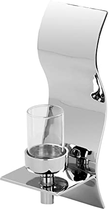 Fink Wave, Wandleuchter, Aluminium, Glas, vernickelt, silberfarben, B. 10 cm, H. 25 cm