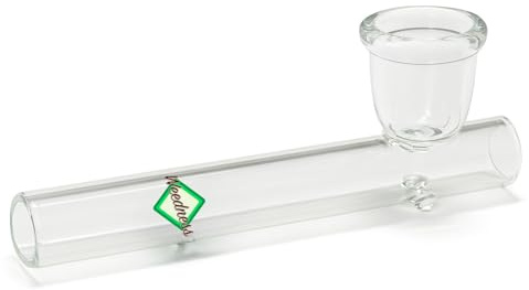 Weedness Glas-Pfeife 10 cm mit Leaf – Tabakpfeife Kawumm Pfeife Smoking Pipe Glaspfeife