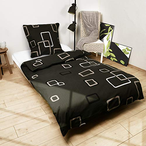 Beautissu Noa Juego de Sábanas Renforcé de 100% Algodón 155x220 cm – Juego de Ropa de Cama 1 Funda de Almohada 80x80 cm y 1 Funda Nórdica 155x220 cm – Ropa de Cama para Verano con Cremallera