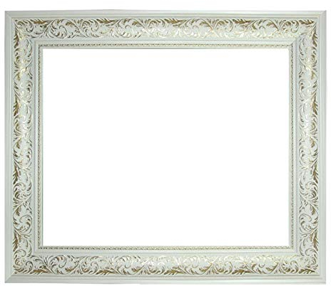 Barockrahmen weiß-Gold verziert 917 BIA/ORO, Leerrahmen, 18x24 cm