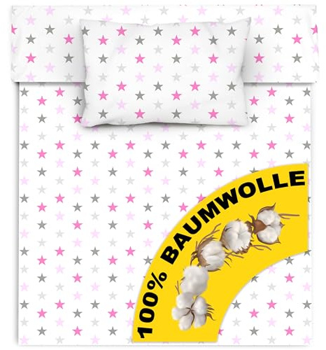 Amilian Kinderbettwäsche 100x135 Baby Bettwäsche Set Größe Babybettwäsche 135x100 mit Kissenbezug 40x60 100% Baumwolle Babybett Kinderbettwäsche 100x135 Jungen Mädchen Bettwaesche