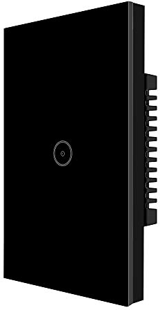 UseeLink Interruttore luce intelligente, interruttore luce WiFi, Interruttore a parete WiFi, compatibile con Alexa, Google, scatola 503, cavo neutro richiesto (1 gang, Nero)