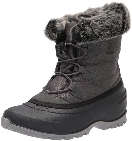 Kamik Momentum L2 Snow Boots for Women, Insulated + Thermal Winter Boots for Women, Charcoal - 10