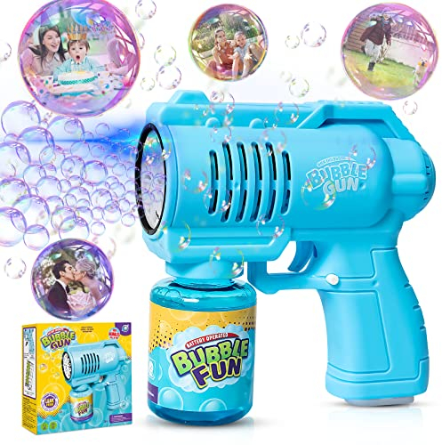 Panacare Seifenblasenpistolen, Seifenblasenmaschine Gun Kinder 4000+ Blasen/Minute mit 130ML Seifenblasenlösung, Bubble Machine Geschenk für Kinder/Geburtstag/Party, Bubble Gun (Blue)