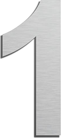 Ywonoby Numéro de maison extérieur moderne brossée，75mm Numéro de porte autocollant en acier inoxydable，Plaque de numéro de maison et Numéro de Boite aux Lettres ，Argent (1)