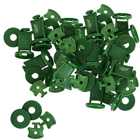 Auto-plaza 100 Sets Greenhouse Support Clip Fixing Twist Clips Plastic Shading Clips/Washers/Extenders Clips, for Bubble Wrap Sunshade Net Insulation