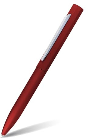 Online stylo à bille OCTOPEN rouge I stylo bille à mécanisme tournant en aluminium I forme octogonale I recharge internationale de grande capacité I écriture bleue, indélébile I 1 pièce (paquet de 1)