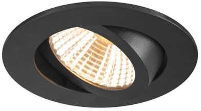 SLV NEW TRIA 68, Deckeneinbauleuchte, 3000K, 38°, IP 20, rund, schwarz