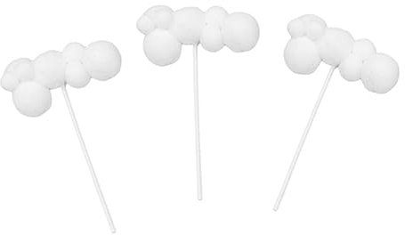 Vaguelly 5pcs Woolen Yarn Cloud Cake Picks for Birthday Party Decoration Dessert Toppers Style Accessory for Cakes and Cheese for Showers