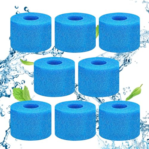 DIELOVEHUA 8 stycken filtersvamp typ S1, svampfilter, skum poolfilter, poolfilter svamp, poolfiltersvamp, skumpoolfilter för pool, akvarium, spa