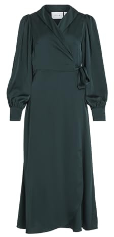 Vila Vienna Ravenna L/S - Caviglia Wrap Dress-Noos, Scarab., 42