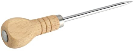 SagaSave 18,5 cm Eispickel, Edelstahl Eispickel mit Holzgriff, Eismeißel Eispickel Werkzeug für Bars, Küchen, Picknicks, Camping