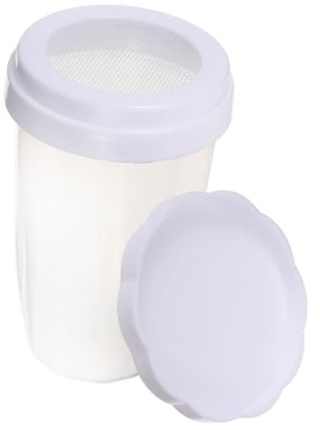 CIYODO Shaker per Polvere Riutilizzabile con Coperchio Setaccio Maglia Fine per Zucchero Velo Farina e Cacao per Cucina Domestica Panetteria e Caffetteria Contenitore Pratico e Resistente