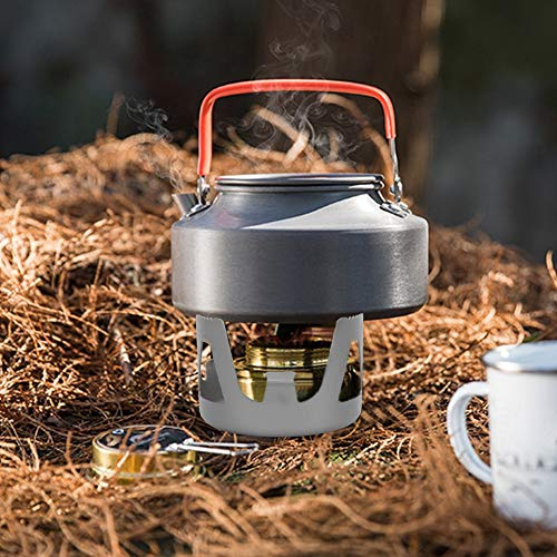 Akozon Ultraleichter Mini-Spiritusbrenner für den Außenbereich, Tragbarer Alkoholbrennstoffkocher für Grillcamping, Spiritusbrenner für den Außenbereich (GRAY)