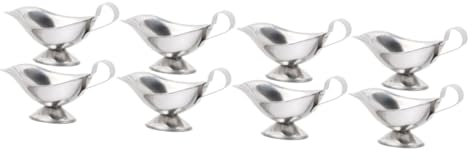 iplusmile 8pcs Gravy Boat Lid Capacity Sauce Boat Stainless Steel Serving Gravy Separator