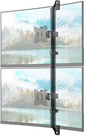 Dual Monitor Wandhalterung für 17 - 32, Max. 9kg/Arm, VESA 75/100, Höhenverstellbar, Neigbar, Schwenkbar, Drehbar, Kabelmanagement & Ultra Slim für Gaming/Homeoffice, Einfache Montage, Schwarz | Höhenverstellbar, Neigbar, Schwenkbar, Drehbar, Kabelmanagement & Ultra Slim für Gaming/Homeoffice, Einfache Montage, Schwarz