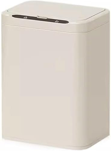 ASerZenith Papelera con Sensor Inteligente para el hogar, de Acero Inoxidable, para Sala de Estar, Cocina, con Tapa, Papel higiénico automático de Lujo, Papelera para baño(White-13L)