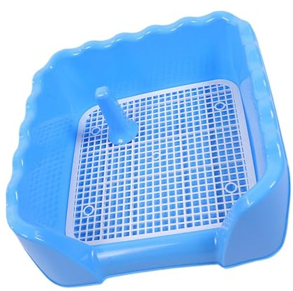 Milageto Tragbare Haustier Hunde Toilette, Welpen Trainings Töpfchen, Indoor Outdoor Pee Toilette, Katzentoilette, Eck Toilettenbecken, Blau 41 x 41 x 15 cm