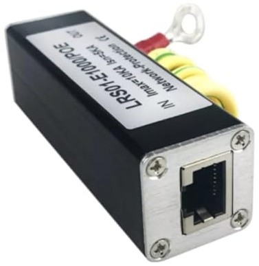 Dispositif de protection contre les orages réseau 1000 Mbit/s, parasurtenseur Ethernet extérieur pour PoE+ Gigabit 1000 Mbit/s, DC 48-57 V