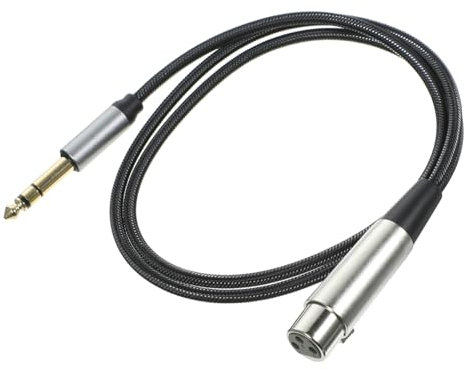 Vaguelly Mic Splitter Cable High Fidelity Audio Audio Converter Cable with 6.35mm to Xlr Female Connector, Tinned Copper Wire and Nylon Material, Easy to Plug for Studio and Live Sound