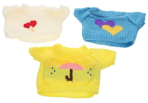 3 Stück Teiliges Puppenzubehör Süße Plüschoutfits für Stofftiere Wiederverwendbare Kleidung für Puppen Charmante Pullover und Kreatives und Sammlungen