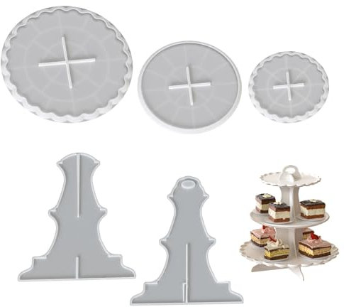Moule à gâteaux à 3 étages en résine de silicone pour desserts, fruits, cupcakes, assiettes