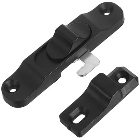 Luxshiny Cerradura de Seguridad Ajustable para Ventana Corredera y Puerta Mosquitera, ABS Negro, Pestillo Firme para Hogar y Patio, Limitador de Ventana