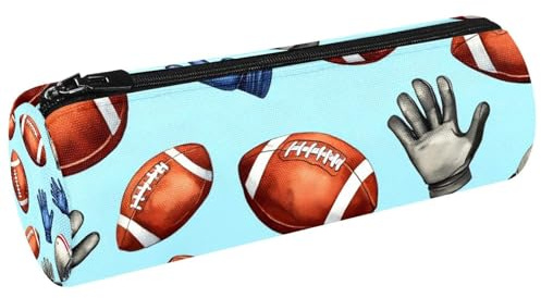 VAPOKF American Footballs Helmets Gloves Pen Pencil Case Coin Purse Cosmetic Makeup Bag for Student Stationery School Office Storage