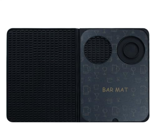 Personalisierte Bar-Matte – Silikon-Cocktail-Matte | rutschfestes Barkeeper-Pad zum Trocknen von Glas, Mixen und Servieren | Klappbar für Restaurant, Café oder Zuhause