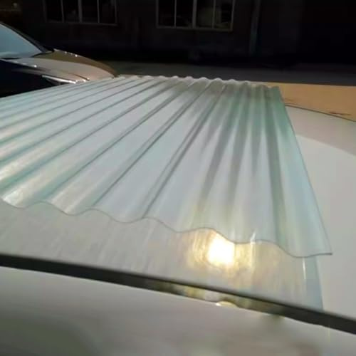 KDDFN Panneaux de Toiture Transparente,Tôle Ondulée,Plaque d'Éclairage du Jour en FRP de 2mm,Tôle de Revêtement Mural Résistant aux UV,pour Serre Horticulture Etc (11 Pcs,0.9x1.25m/35x49in)