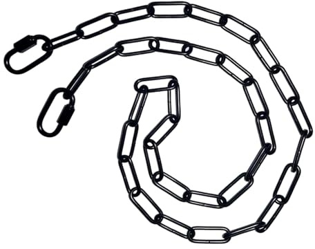 Verazquy Heavy Duty Black Gate Chain Lock Security Chain – 0.9m Metal with Padlock for Gates, Fences, Pet Cages – Strong Extension for Outdoor Use