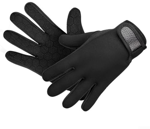 GLOBALHUT Neoprenanzug-Handschuh, Thermo-Handschuhe, Neopren Handschuhe, Angelhandschuhe, 1.5 mm, zum Tauchen, zum Angeln, mit rutschfesten und kratzfesten Eigenschaften