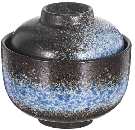 Mikinona Ciotola in Ceramica Giapponese Coperchio per Cuocere a Vapore Uova e Dessert, Pentola Fumante Piccola per Uso Domestico, Portauovo per Cucina e Ristorazione, come Idea Regalo