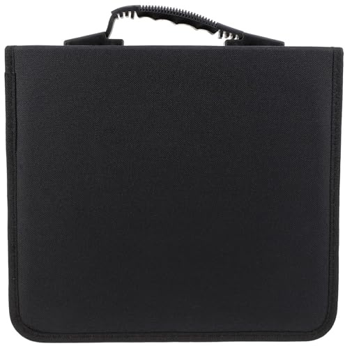 SUPVOX Custodia Porta Cd/dvd Oxford Nero Capacità 240 Pezzi, Organizer per Dvd e CD Maniglia per Trasporto, Borsa Protettiva per Collezionisti e Appassionati di Musica e Videogiochi