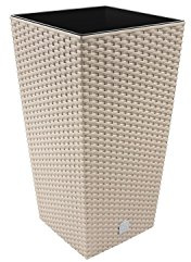 Prosperplast Maceta Rato de 7.2 litros con inserto 17 x 17 x 32.4 cm en color mocca, moca, 17 x 17 x 32.4 cm