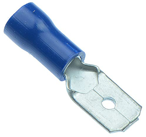 100 x Blue 6.3mm Male Insulated Crimp Spade Connector 14-16AWG Wire Cable Electrical