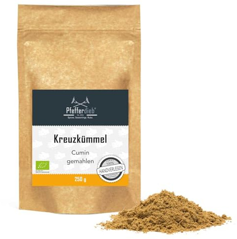 Kreuzkümmel BIO, Kumin Gewürz, handgepflückt, frisch gemahlen, Cumin Pulver, 250g - Pfefferdieb®