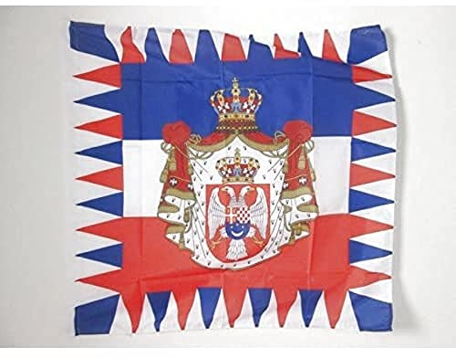 AZ FLAG Flagge Königliche Standarte von Jugoslawien 1918-1945 90x90 cm | Für innen und außen Jugoslawische dekorative Flagge doppelte Nähte und verstärkte Kanten mit Masttunnel 100D Polyester