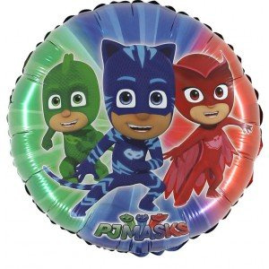 PJ Masks Folienballons - 4 Verschiedene Entwürfe zur Auswahl von - Geburtstagsfeier Dekorationen (Runde Zeichenfolie)