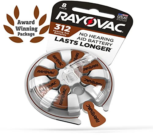 Rayovac Hearing Aid Batteries Size 312 for Advanced Hearing Aid Devices (24 Count)